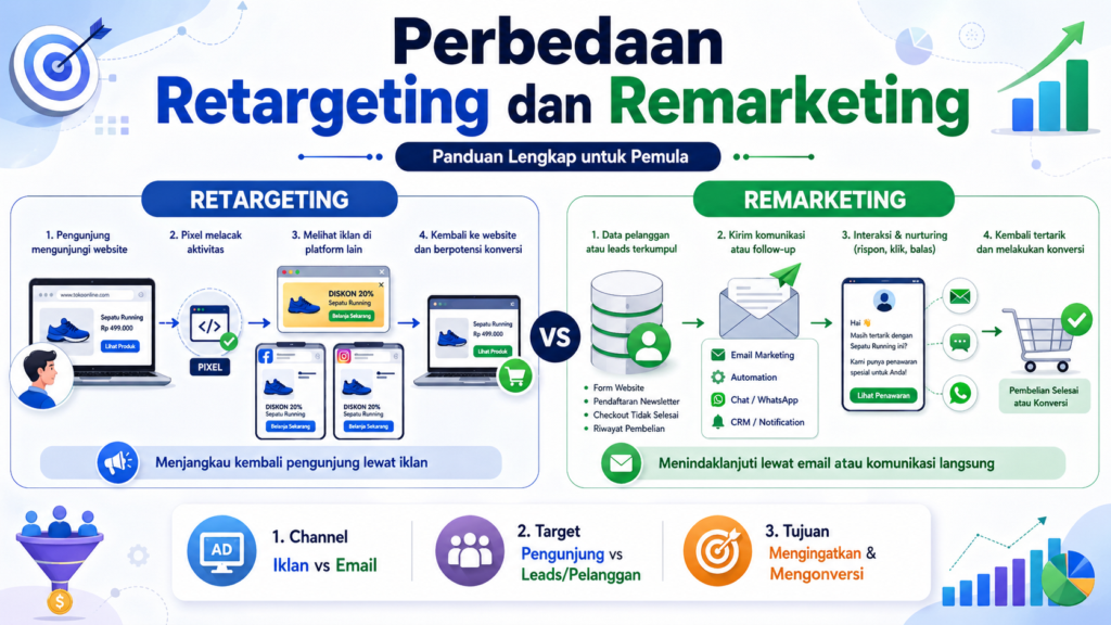 Perbedaan Retargeting dan Remarketing